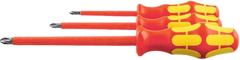 Schraubendreher-Satz für Phillips, mit Kraftform-Heft, vollisoliert, 3-teilig - Wera