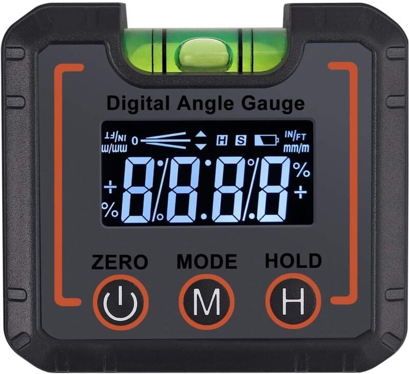 Professioneller digitaler LCD-Neigungsmesser, mit hochpräzisen horizontalen Blasen, magnetisch mit V-Nut, mit 2 Batterie...