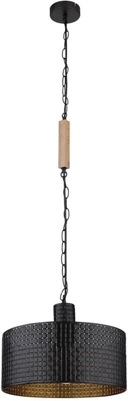 Pendelleuchte Hängelampe Esszimmerleuchte Pendellampe schwarz gold Holz 1 flammig, Metall mdf, 1x E27 Fassungen, DxH 35x...