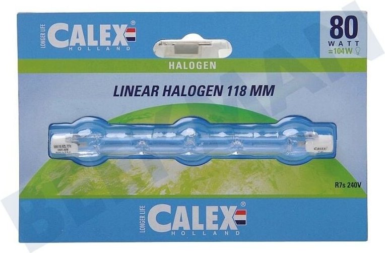 Calex - 509118 Halogene Glühbirne R7S 80W 230V 2800K Länge: 118mm