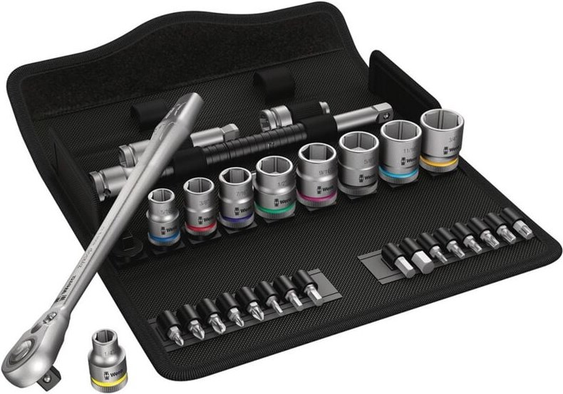 8100 sb 11 Zyklop Metal-Knarrensatz, Umschalthebel, 3/8'-Antrieb, zöllig - Wera