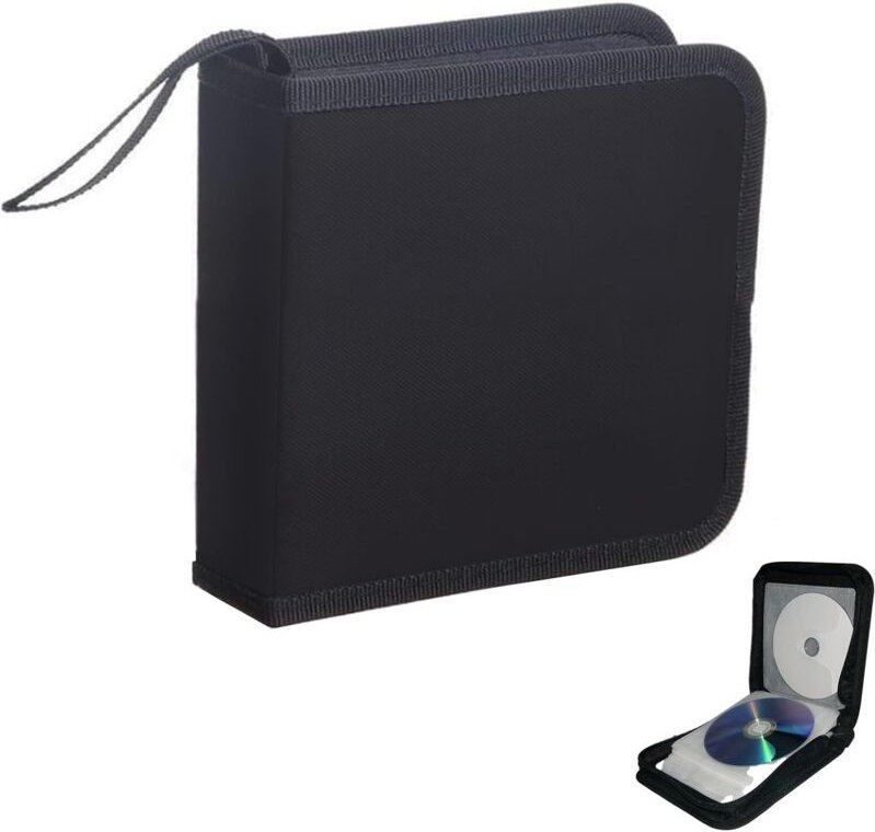 CD-Aufbewahrungsbox für 40 CDs, DVD-Organizer für Auto und Zuhause, platzsparend für Büro, Wohnzimmer und Wohnung, Schwa...