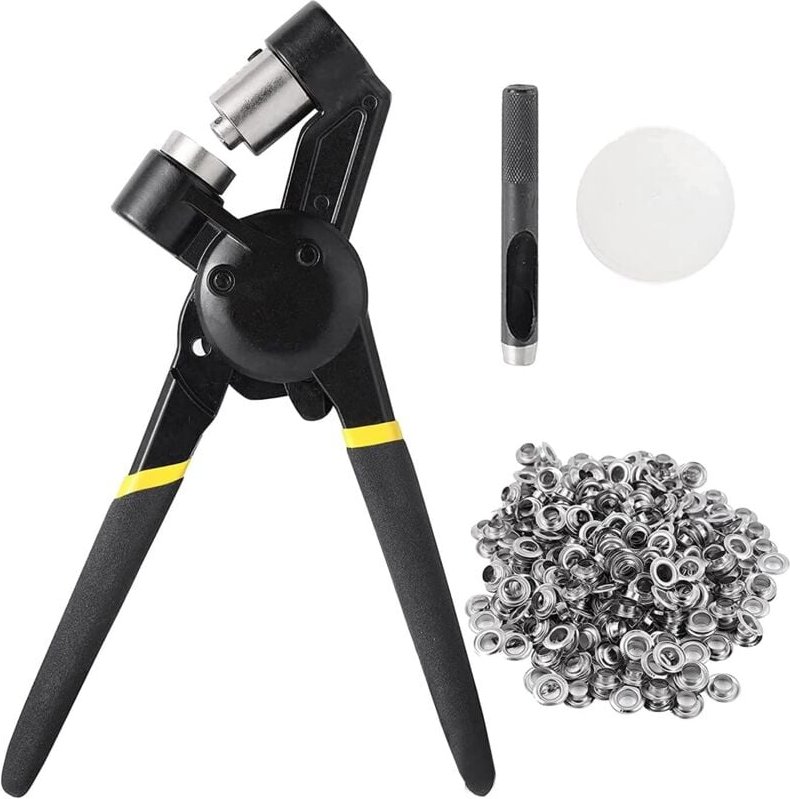 3/8-Zoll-Ösenwerkzeugsatz, Handstanzzange – manueller Ösenmaschinentyp mit 500-teiliger Ösenserie