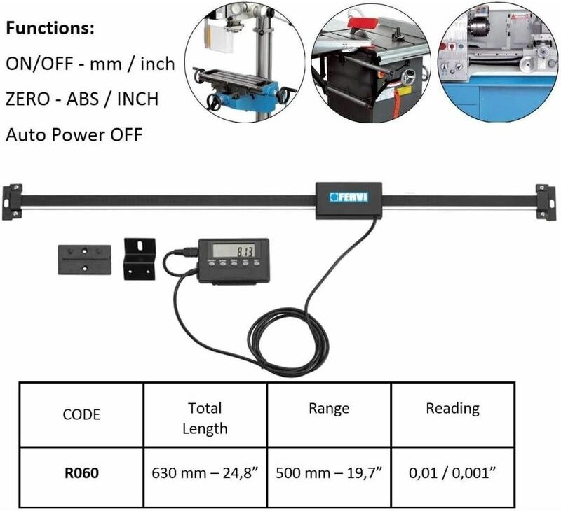 Digital anbaumessschieber einbaumessschieber digitalanzeige 630MM Fervi R060