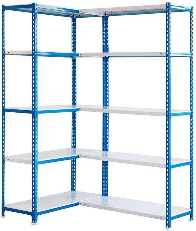 Simonrack Simoncorner Metall-Eckregal blau und weiß