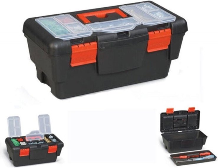 Werkzeugkasten 9 Fächer Kunststoff Werkzeugkoffer Kleinteile 38cm - - Trade Shop