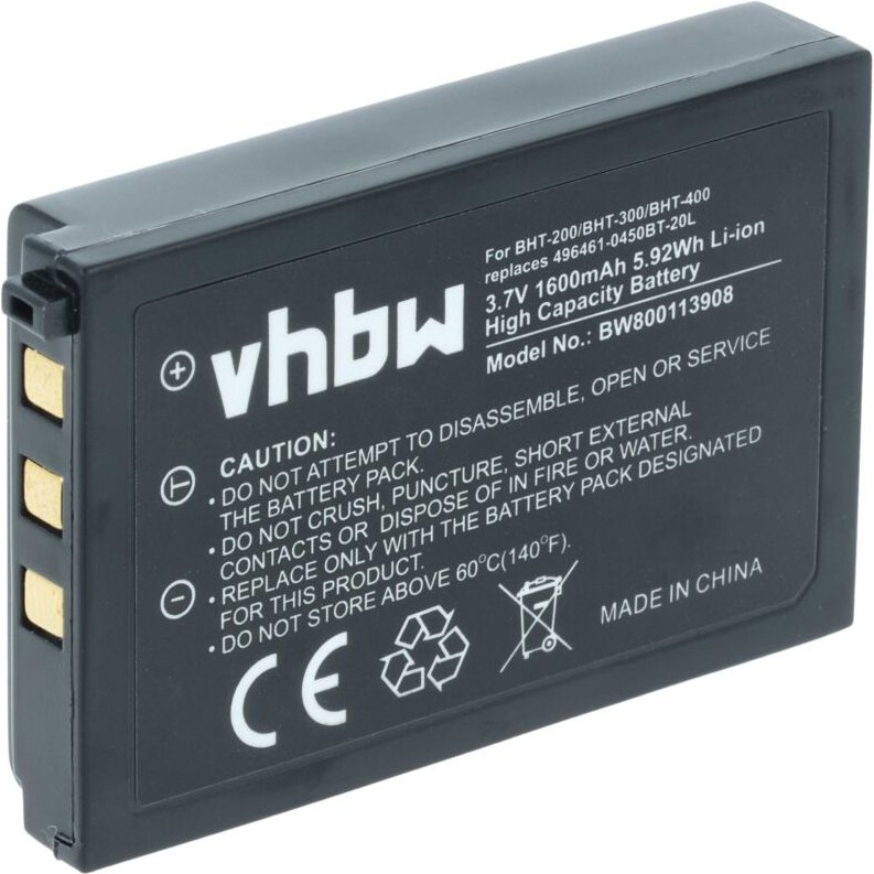 Vhbw - Akku kompatibel mit Denso BHT-1361BWB, BHT-1361B-CE, BHT-1306QWB, BHT-1361QWB Barcodescanner pos (1600 mAh, 3,7 v...