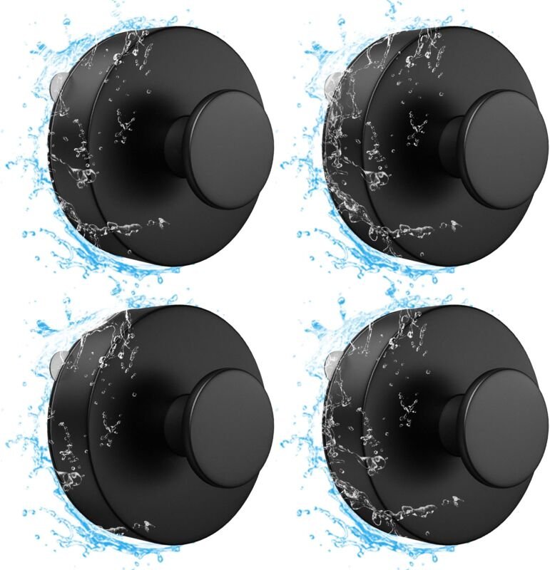 Vakuum-Saugnapfhaken, 4 Stück Saugnapf-Wandhaken, ABS wasserdichter Badezimmer-Saugnapf, Abnehmbarer und wiederverwendba...