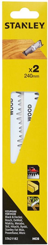 2 Pack 24cm Säbelsägeblätter Grobschnitt sta21182-xj Stanley