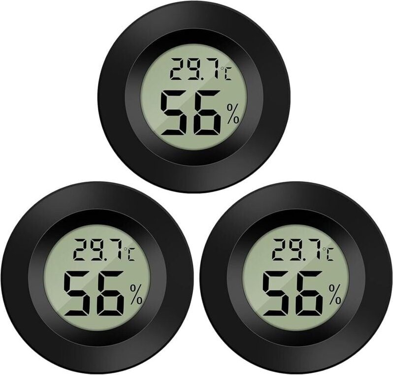 Aimoonsa - 3er-Pack Hygrometer, digitales Thermometer, LCD-Monitor, Feuchtigkeitsmesser, Messgerät für Luftbefeuchter, L...