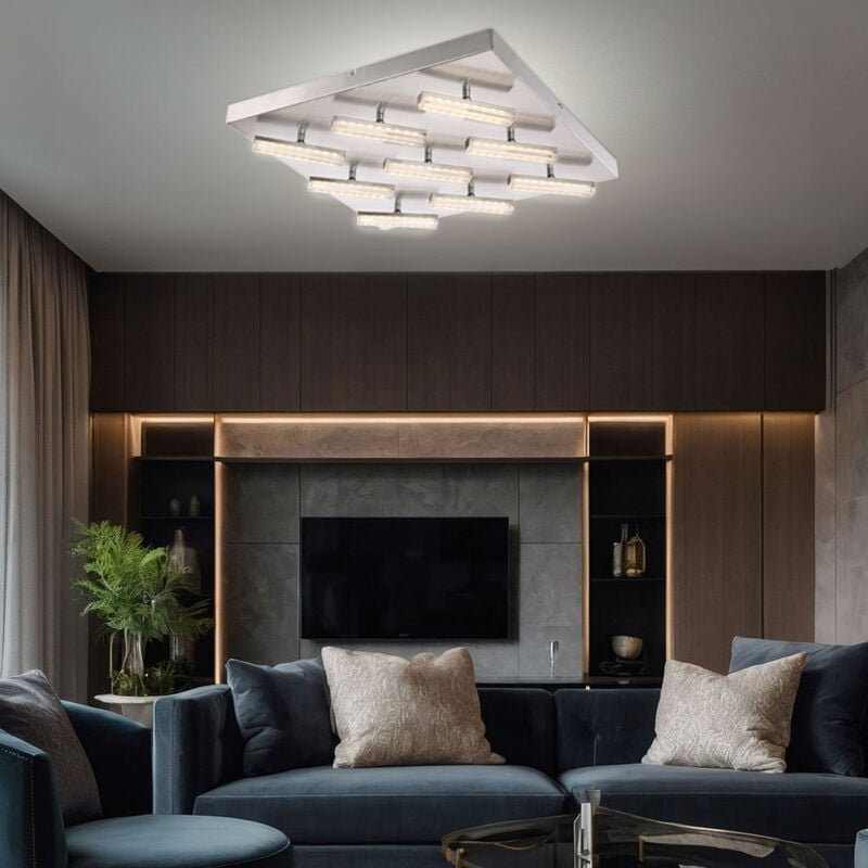 Globo Lighting - Deckenlampe Deckenleuchte Wohnzimmerleuchte Schlafzimmerleuchte, 9 Flammig Spots beweglich, Nickel matt...