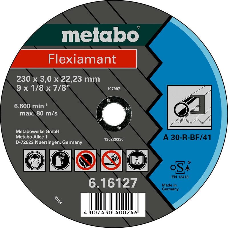 Flexiamant 125x2,5x22,23 Stahl, Trennscheibe, gekröpfte Ausführung (616310000) - Metabo
