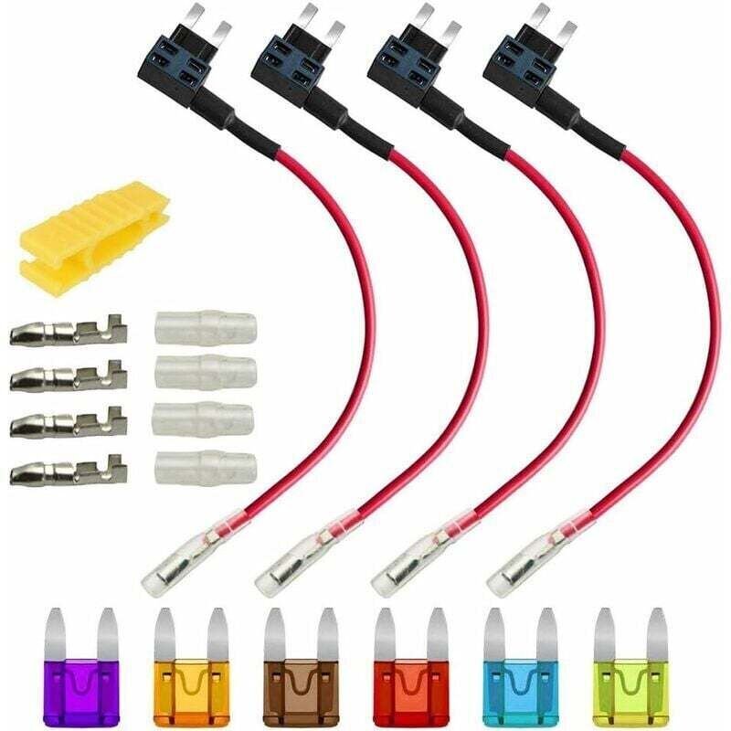 kleine Kfz-Stromdiebstahlsicherungen, Flachsicherungsadapter für Stecksicherungsverteiler mit 6 Sicherungen (3A / 5A / 7...