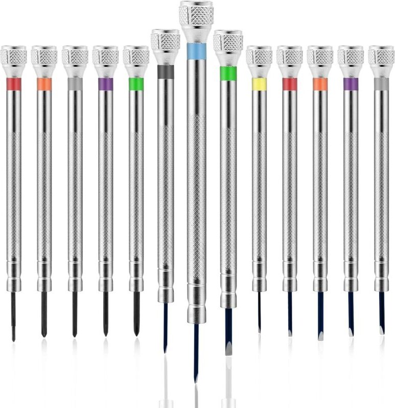 13-teiliges Präzisionsschraubendreher-Set – Mini-Schraubendreher-Set mit Schlitz- und Kreuzschlitzschraubendrehern – Für...