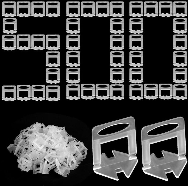 Flintronic Fliesenverlegesystem, 500 Stück 3,0 mm Nivellierstreifen zur Unterstützung der Fliesenverlegung, Werkzeugset ...