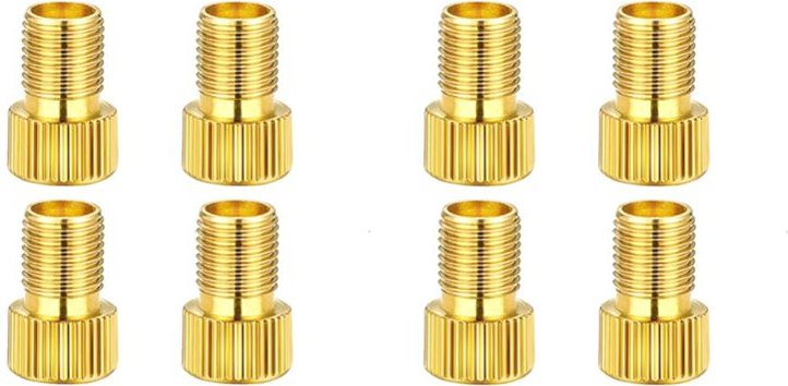 8 Stück Fahrradpumpenspitzen, Inflatorspitzen, Adapter für Presta- auf Schrader-Fahrradventil, Messing - Lntyq