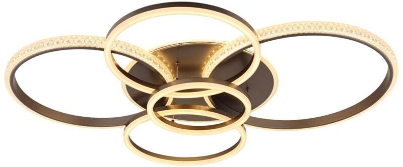 Globo Lighting - Deckenlampe Schlafzimmerleuchte Deckenleuchte led Ringe Acryl anthrazit l 110 cm