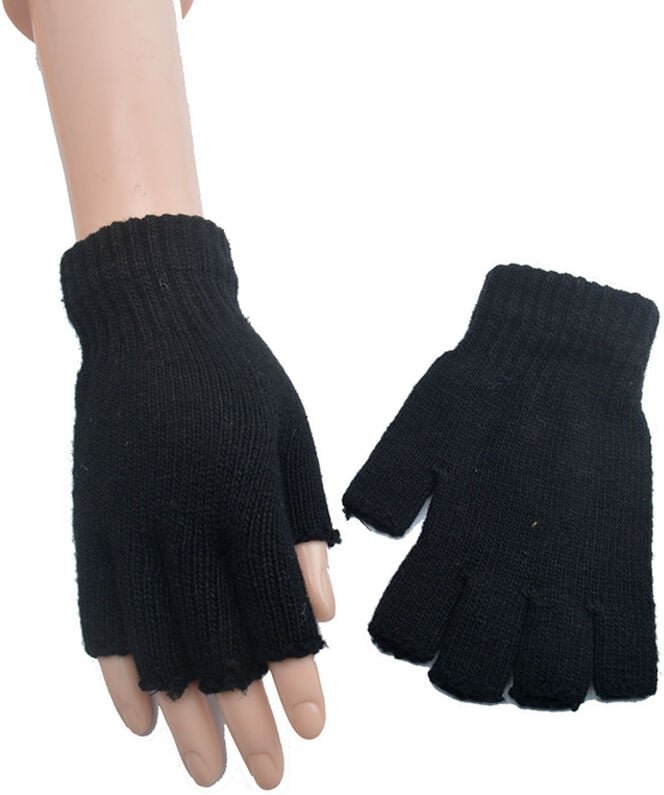 Thumbnail - Winter-Halbfingerhandschuhe, fingerlose Strickfäustlinge, warme Stretch-Handschuhe für Damen und Herren, Winter-Strickha...