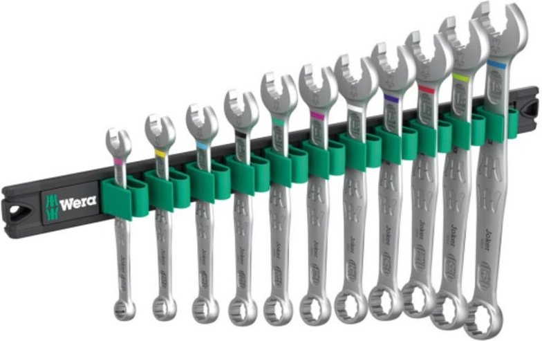Wera 05020233001 9640 Magnetstreifen 6003 Joker 1 Satz de Ratschenschlüssel de Maul und Ring, 12 Stück.
