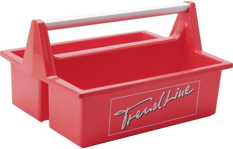 Tragekasten rot 39,6 x 29,4 cm, Alu-Griff Werkzeugkasten Tragebox - Trendline