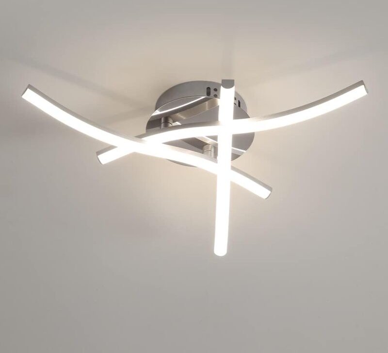 Comely - Moderne led Deckenleuchte in Dreiecksform Silber 18W 1600LM - Ideal für Schlafzimmer, Wohnzimmer, Esszimmer (Ne...