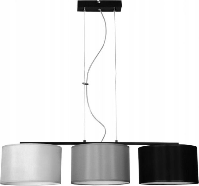 Moderne Hängeleuchte, Stoffschirm, 3x60W LED