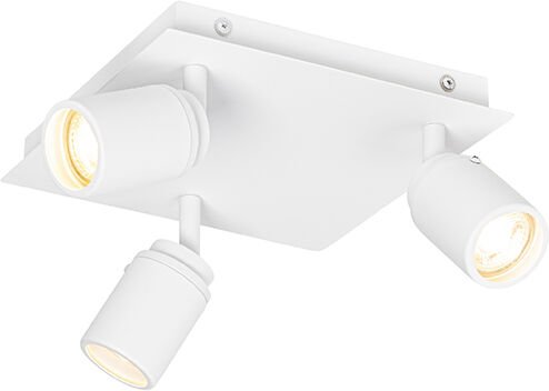 Moderner Badezimmerspot weiß quadratisch 3-Licht IP44 - Ducha