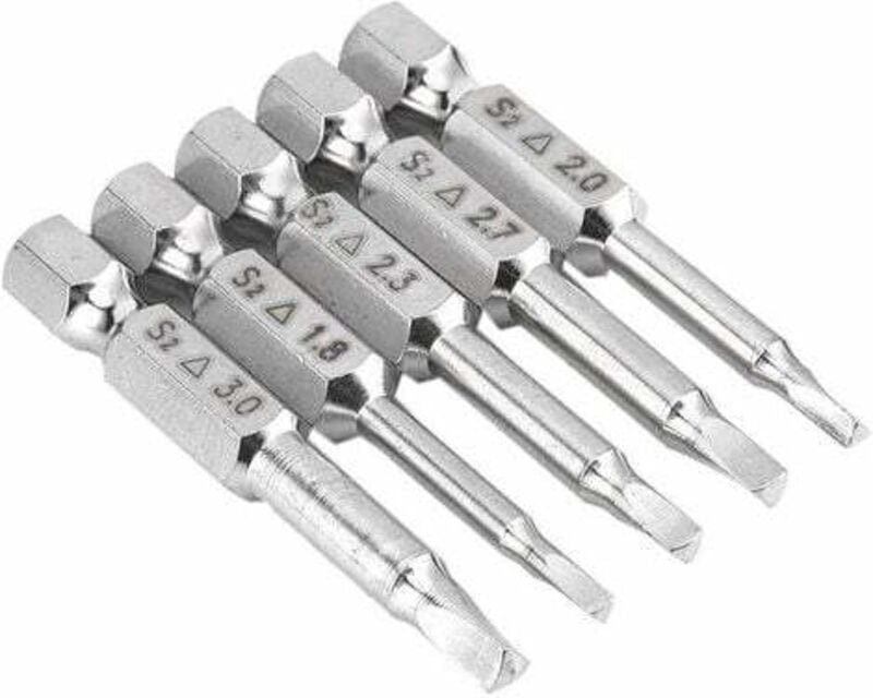 5-teiliges magnetisches Schraubendreher-Bit-Set mit dreieckigem Kopf, S2-Stahl, 1,8 mm, 2 mm, 2,3 mm, 2,7 mm, 3 mm, 6,35...
