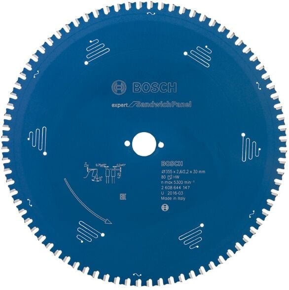Kreissägeblatt Expert for Sandwich Panel, 355 x 30 x 2,6 mm, 80 - Bosch