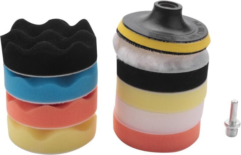 11x Polierschwamm Set 100mm Poliermaschine Polierset Polierschwaemme