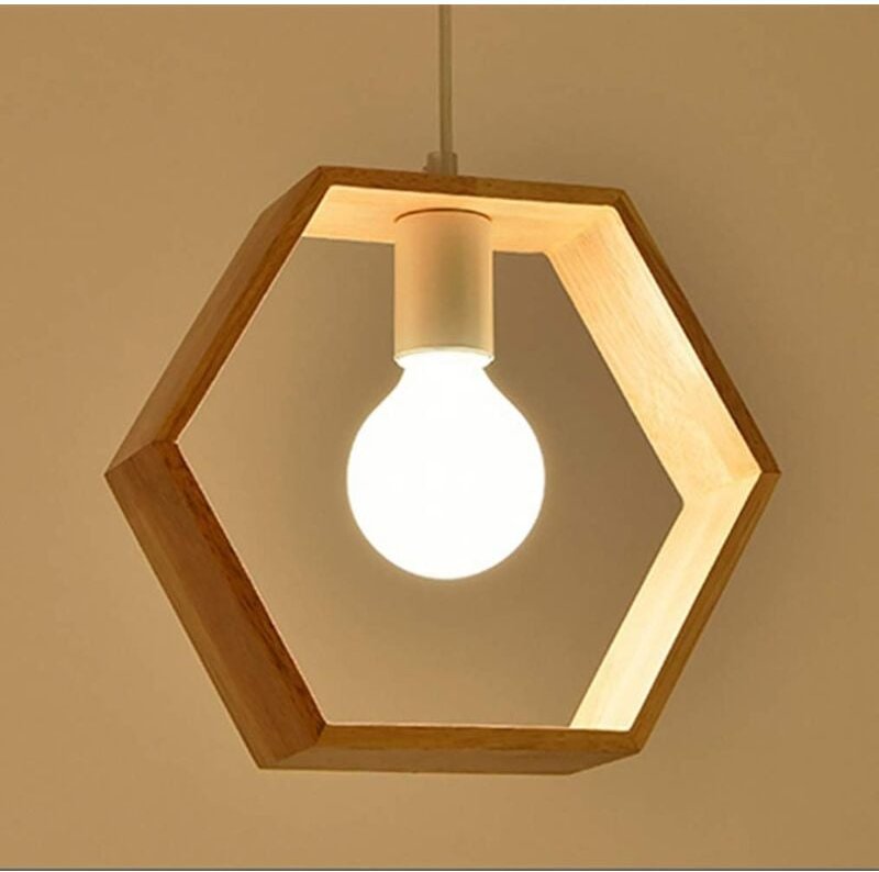 Kcvv - E27 Kreative Pendelleuchten Industrielle Holz-Deckenleuchte Moderne Leuchte Zeitgenössische Leuchte Pendelleuchte...