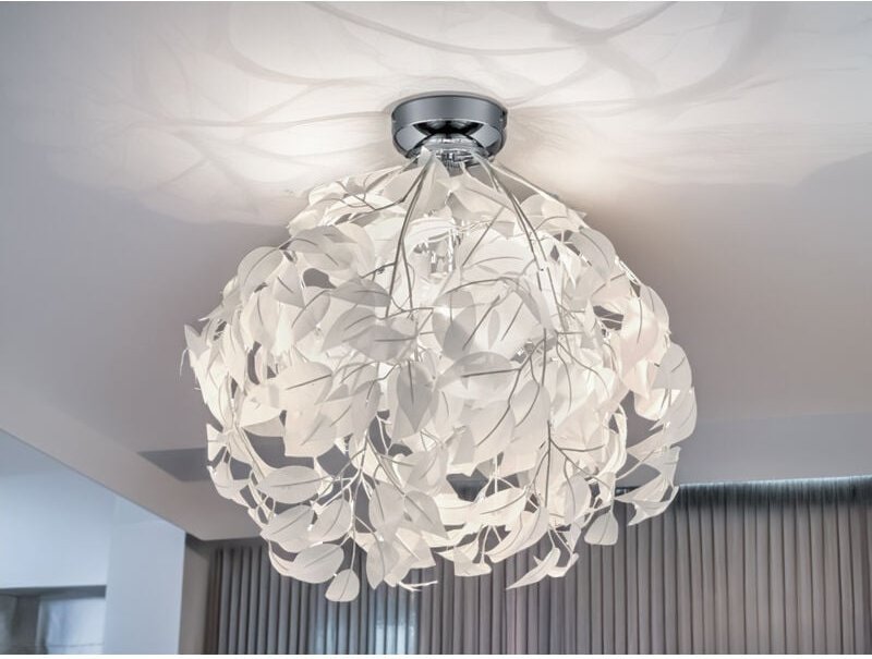 Led Deckenleuchte mit Blätter Lampenschirm in Weiß ø 38cm