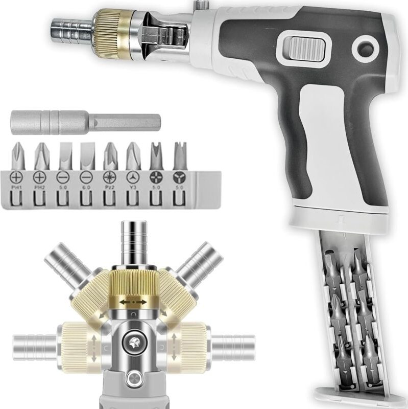 16-in-1 Multi-Schraubendreher-Set – Ratschen-Multibit-Schraubendreher-Set mit 14 Bits – Leicht zusammenklappbar für Heim...