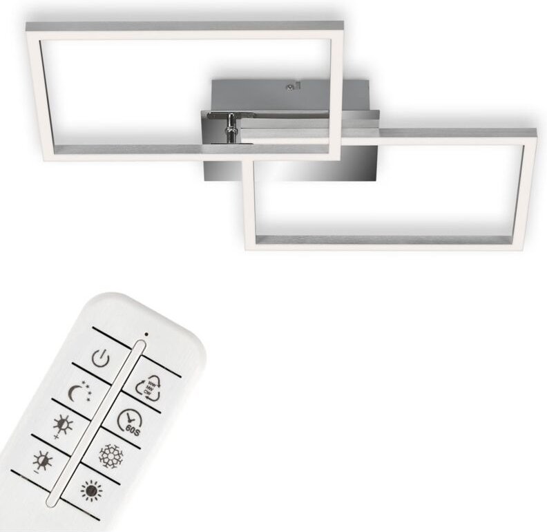 Briloner - led Deckenleuchte Wandlampe Dimmbar Fernbedienung cct 30W Chrom Metall