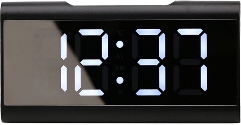 Tlily - Digitaler Wecker, LED-Anzeige Uhr Make-up Schlafzimmer Spiegel Reisewecker Büro Schlafzimmer Uhr, Wecker mit Sch...