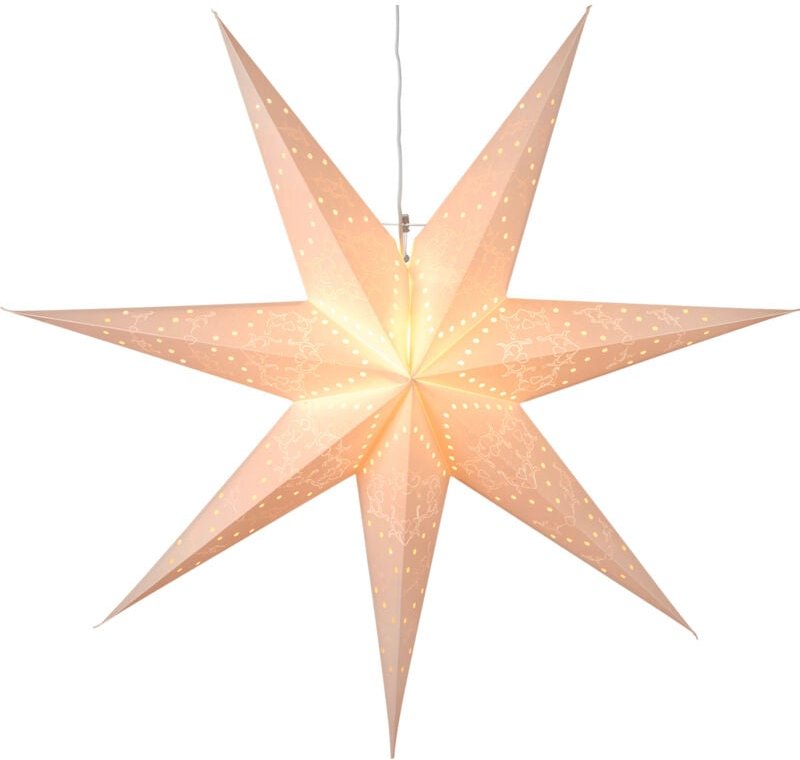 EGLO Weihnachtsstern für Innen, Deko-Stern beleuchtet aus Papier zum Aufhängen, Fenster-Leuchtstern in Weiß, 3D Adventss...