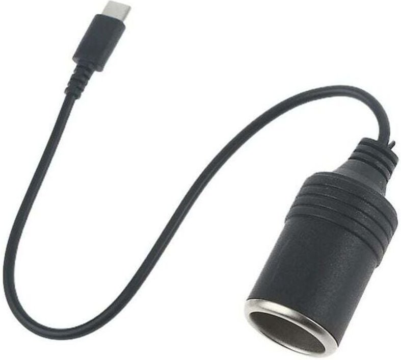 Cable de alimentación hembra usb c tipo c a toma de encendedor de coche de 12 v