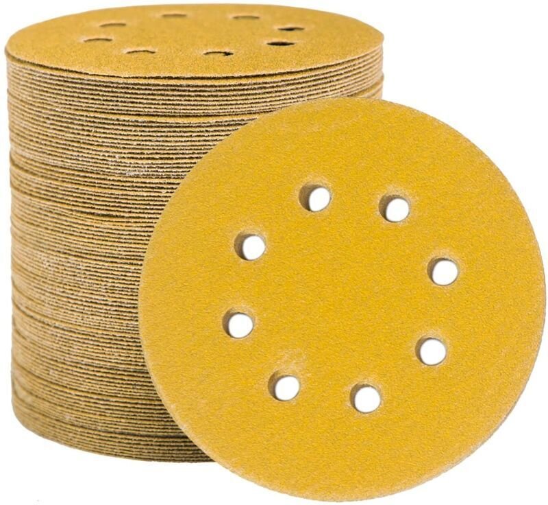 125-mm-Schleifscheiben, 100 Schleifscheiben, runde Schleifpads mit 8 Löchern zum Schleifen, Polieren und Entrosten