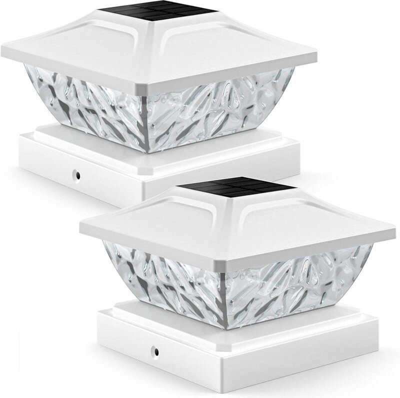 2 Stück Solar-Pfostenkappen-Lichter, 2 Modi, helle Solar-Pfostenlichter, für den Außenbereich, wasserdicht, Zaunpfostenk...