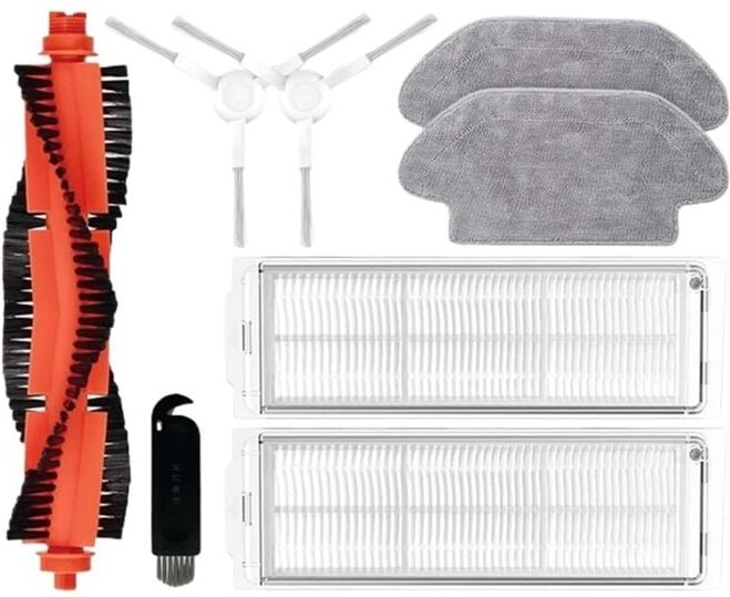 Zubehör für Saugroboter, Haupt- und Seitenbürste, Hepa-Filter, Wischmopp
