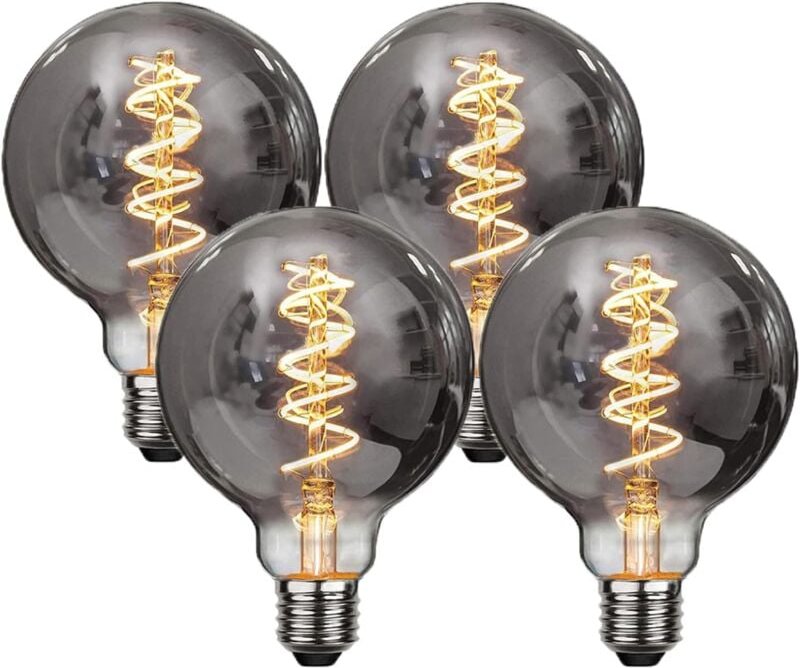 Aougo - Edison-Glühbirne, 4 Stück, E27, G95, 4 w, Vintage-LED-Glühbirne, dekorative Lampe, Retro-Glühlampen, antike Glüh...