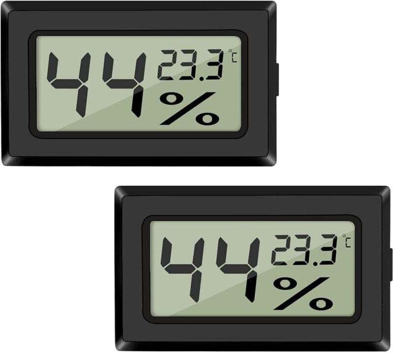 SNQ - 2er-Pack digitales LCD-Temperatur- und Feuchtigkeitsmessgerät, Mini-Digital-Thermometer, Hygrometer und Feuchtigke...