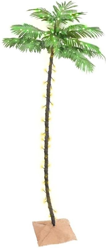Künstliche Palme mit 136 LEDs Warmweiß 220 cm - Vidaxl