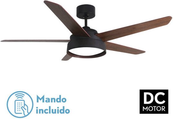 Ventilator 25w Dc Marron Lebeche 5 Flügel Rev. Nussbaum/Eiche 6 Stufen 3000-4000-6000k 132d Fernbedienung, Speicher und ...