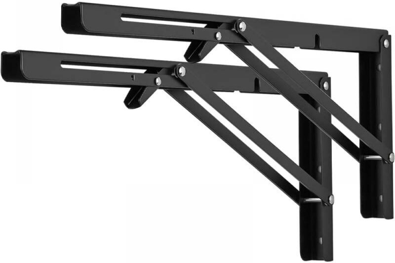 Klappbarer Regalträger, platzsparender Träger, wandmontiertes Klapptischgelenk, 30 cm, 2 Stück – Schwarz