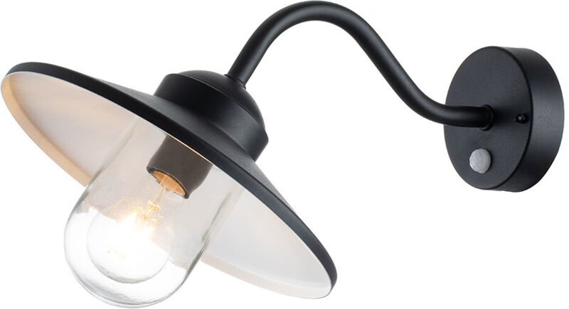 Wandleuchte Außenlampe Gartenleuchte Edelstahl Glas H 25,5 cm IP44 Schwarz