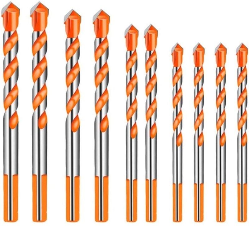 Thumbnail - 10 Stück Mauerwerksbohrer, Bohrer für Fliesen, professionelle Bohrer, Fliesenbohrer-Set 6 mm/8 mm/10 mm/12 mm