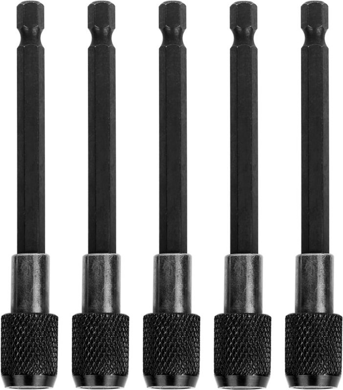 5er-Pack Schnellspann-Bohrerverlängerungen, 4 Zoll langer Schraubendreher-Bithalter, 1/4 Zoll Sechskantschaft-Bohrerverl...