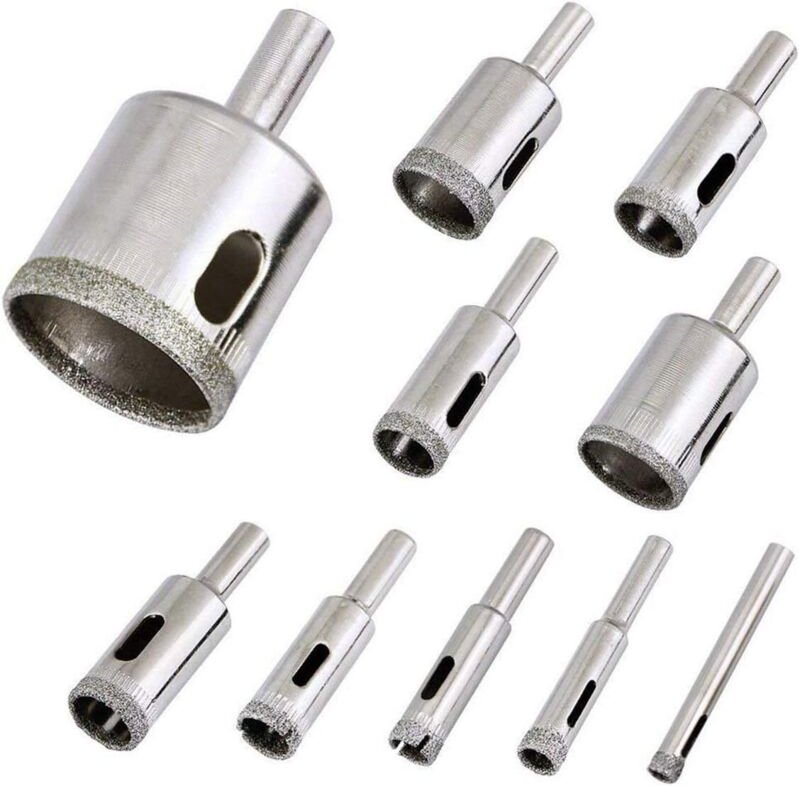 Thumbnail - Diamantbohrer-Set, 10-teiliges Hohlbohrer-Set für Keramikfliesen, Glas, Porzellan. Diamantbohrer-Set für Keramikfliesen,...