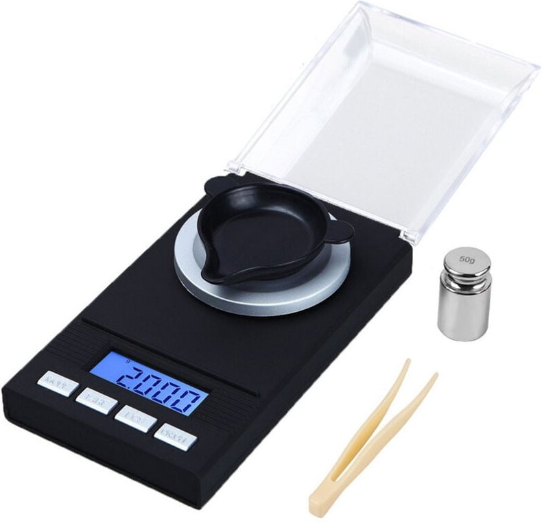 Linghhang - 50 g x 0,001 g Präzisions-Milligrammwaage, elektronische Schmuckwaage mit LED-Anzeige, Multifunktion, Küche,...